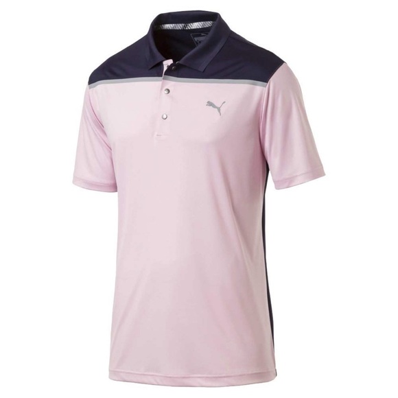 Puma Other - PUMA BONDED COLORBLOCK GOLF POLO NAVY PINK SZ LARGE